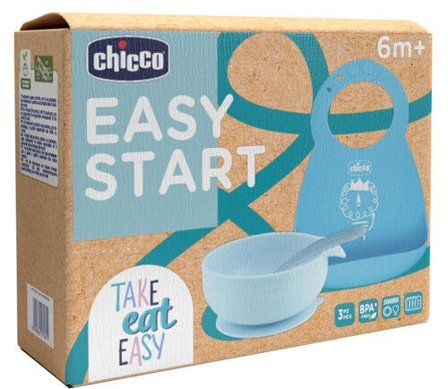 Chicco Easy Start Set Pappa Per Svezzamento Azzurro 6+ Mesi