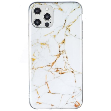 Marble iPhone 12 Pro Max Suojakotelo - Valkoinen