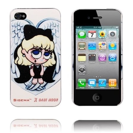 Söt tecknad baby (rosa och vit) iPhone 4/4S-fodral