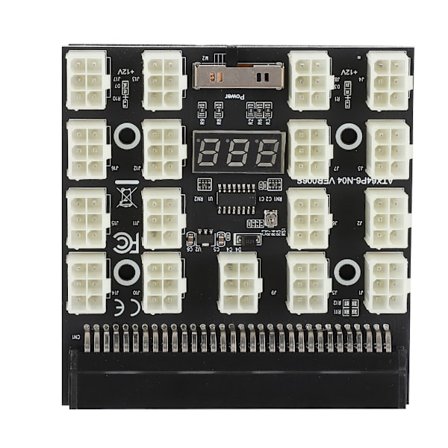 PCI E 17x 6pin 12V Mining Server Strømforsyning Adapter Konverter Board med LED Display