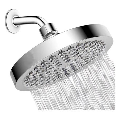 15 cm Bruseshoved - 304 Rustfrit Stål Rundt Højtryks Bruseshoved til Komfortabel Lavt Vandtryk Brusebad - Væghængt eller Lofthængt (Krom)-