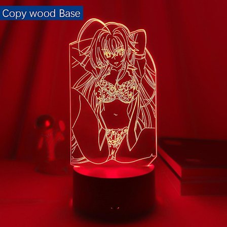 Anime LED-lampa High School Dxd Rias Gremory för sovrumsdekor nattlampa födelsedagspresent rum 3d-ljus Manga High School DxdCopy träbas