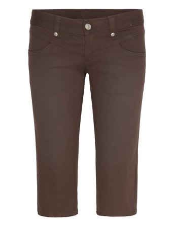 Monki Ultra Low Rise Capri Trousers - Brown - 40