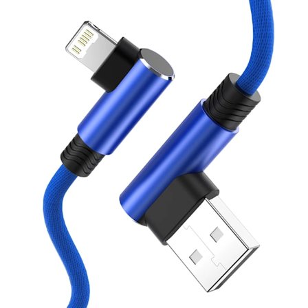 USB-kabel kompatibel iPhone 11 12 13 Pro X XR XS Max 6 s 7 8 Plus SE Lighting iPod Rätvinklig Adapter Data Laddare Sladd 1m 2m 3m Lång