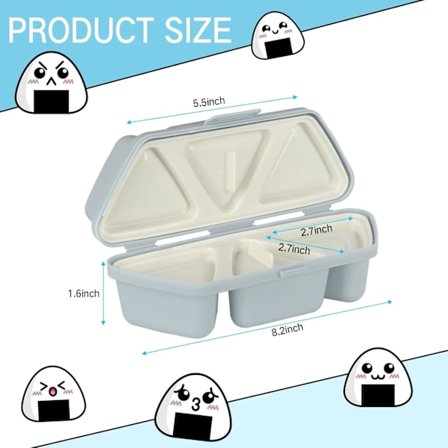 6 i 1 Onigiri Form - Trekantet Sushi Form - Multifunktionel Risbolleform til Fremstilling og Opbevaring af Sushi