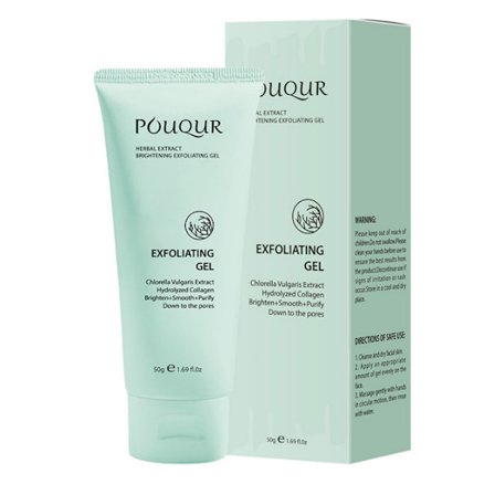 50g Urte eksfolierende gel, unisex, dybderenser ansigtet, fugter og eksfolierer.