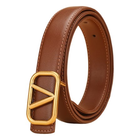 Dekorativt belte, damebelte, 1 stk tynt belte 3CM-brunt, 110cm