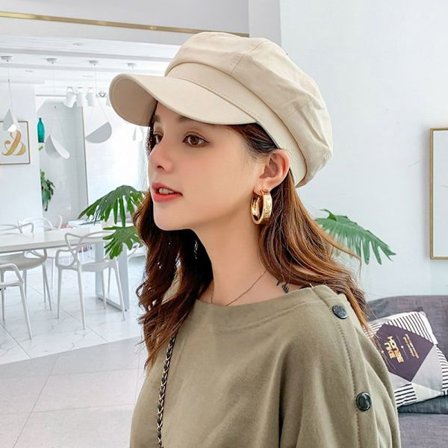 Newsboy Caps Loose Cloud Top BEIGE