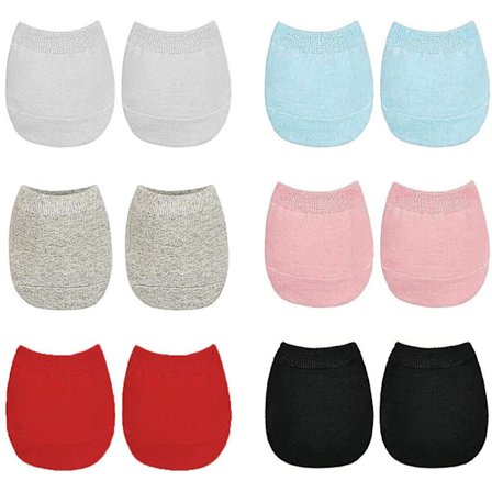 Counting Mars 6 par sömlösa träskor Mule halvstrumpor för kvinnor bomullstå