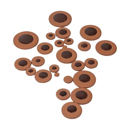 25 Stycken Läder Altsaxofon Pads Sax Ersättningstillbehör Orange