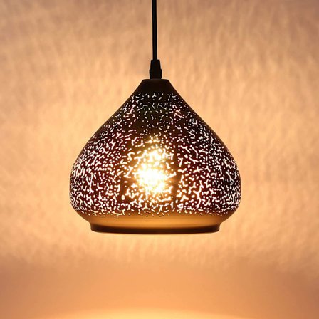 Musta ja kultainen metallinen rei'itetty design-riippuvalaisin Kruunu Retro Vintage Teollinen sisätiloihin E27 olohuoneeseen makuuhuoneeseen 