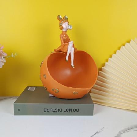 Nyckelförvaringsskål Bubble blåser flicka Resin statyer for hemmakontoret