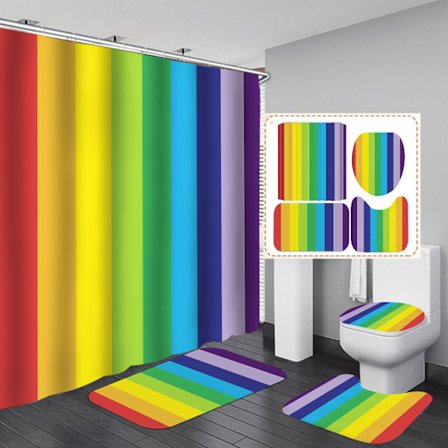 Dusjforheng + baderomsmatte sett (A)