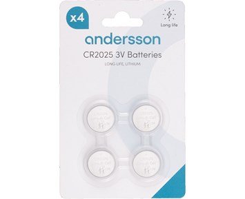 Andersson CR2025 Long Life Lithium 4pcs - CR2025 Longlife, 4-pack knappcellsbatterier