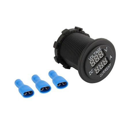 Bil Motorcykel DC 12-24V Dubbel LED Digital Voltmeter Amperemeter Amp Volt Mätare