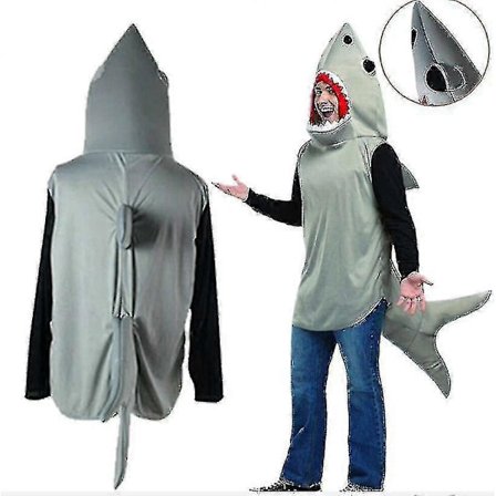 Halloween Hai Naamiaisasu Unisex Eläinasu Vaatteet Juhlapuku