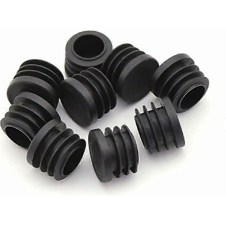Stolbensbeskyttere, Rund Plastikhætte, 30 stk. Sorte Rørendebeskyttelser Stolglidere Rund Hætte Møbelbeskyttere Stol-/Benrørsbeskyttere Indsats (25 mm