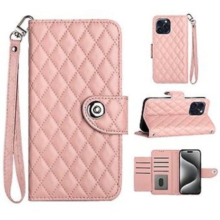 For iPhone SE 2022 / 2020 / 8 / 7 Rombe Tekstur Flip Lær Telefonveske med Lanyard