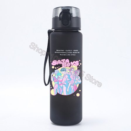 K-Pop Demon Hunters Kawaii Vattenflaska med Stor Kapacitet för Sommarsporter - Tecknad Design LMNT224