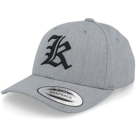 Kiddo Cap - Grå adjustable Keps - Kids K Letter 3d Heather Grey Adjustable @ Hatstore