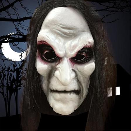 Halloween Mask - Läskig Zombie Med Hår