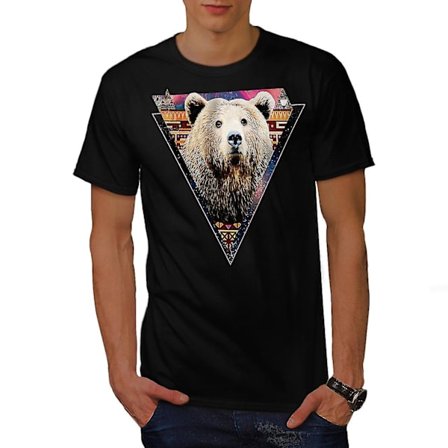 Bear Face Novelty Animal Men Blackt-shirt