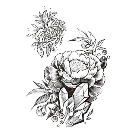 Fashion Tattoo Sticker Temporary Black Roses Design Full Flower Arm Big Fake Tattoo Sticker Body Art Decal Qinhai