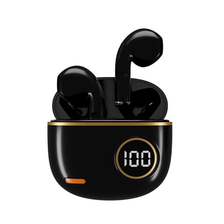 RY-2025 BT 5.3 TWS Trådløse Led Display Ørepropper Lav 13Mm Driver Håndfrie Hodetelefoner Lyd Auriculares i Øret S190 Black