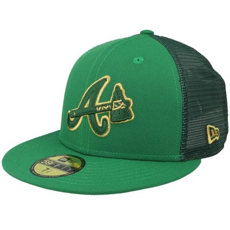 New Era - MLB Vert fitted Casquette - Atlanta Braves 59FIFTY MLB St Patricks Day 23 Green Mesh Fitted @ Hatstore