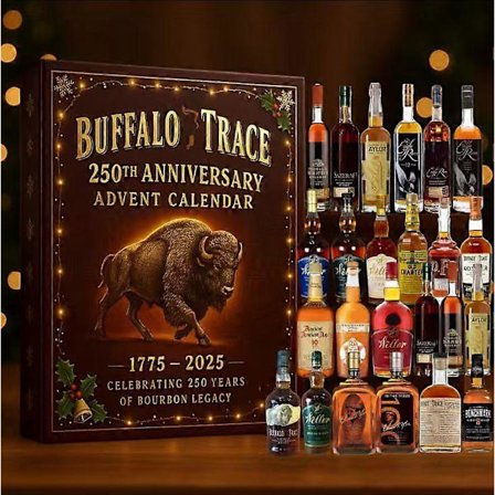 2025 Adventskalender Buffalo Trace Whiskey Adventskalender Blind Box, Buffalo Trace Whiskey 250-årsjubileum 2D Akrylhänge, den perfekta (Fww)