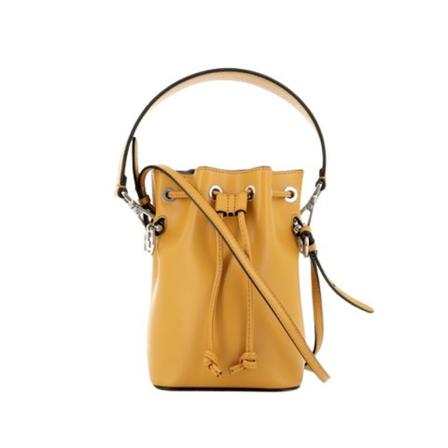 Fendi Vintage, Pre-obned leather bucket bag Geel, Dames, Maat:ONE Size,leer