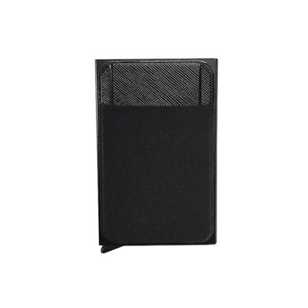 Kortholder med Penge Lomme Pop Up Tegnebog Blokerende Slank Metal Bankkort Etui Holder Kort og Sedler, Til Mænd eller Kvinder (2 stk, Sort)