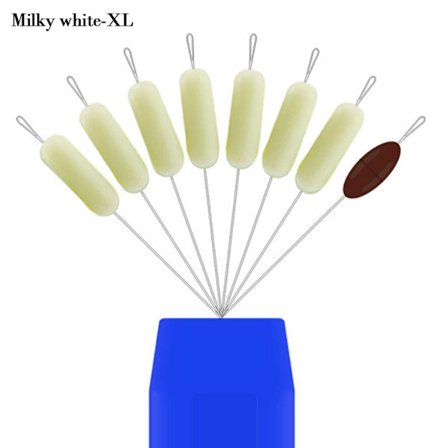 80 stk(10 grupper) Fiskebobberstopper Gummibønne MELKY