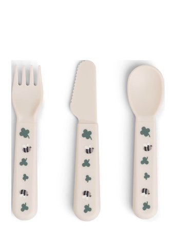 Done by Deer Foodie Cutlery Set Tiny Farm Sand - Beige - 12X 2X 1CM