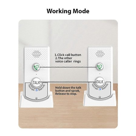 Trådløse samtaleanlæg til hjemmet Tovejs stemmeopkald Ultra lang afstand Trådløs stemme Inter