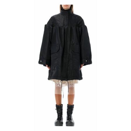 Sacai, Winter Jackets Zwart, Dames, Maat:L