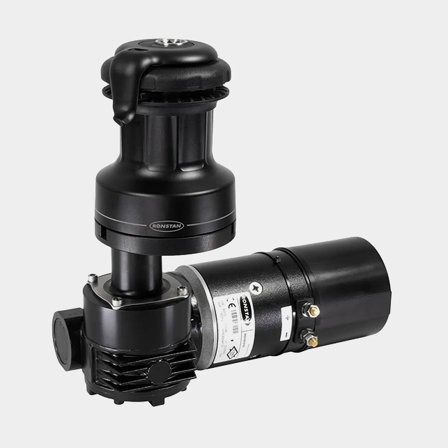 Sähköinen skootivinssi Ronstan Orbit Winch 30 QT E1, 24 V, sopii Ø7 - 12 mm köysille, selftailing, vakionopeus, moottori kannen alla, alumiini, 