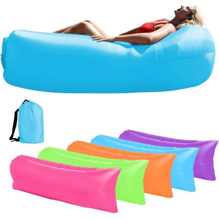 Uppblåsbar Sun Air Lounger, Portabel Uppblåsbar Soffsäng för Strandcamping Trädgård, Vattentät Anti-läck Uppblåsbar Stol Soffa Solsäng f