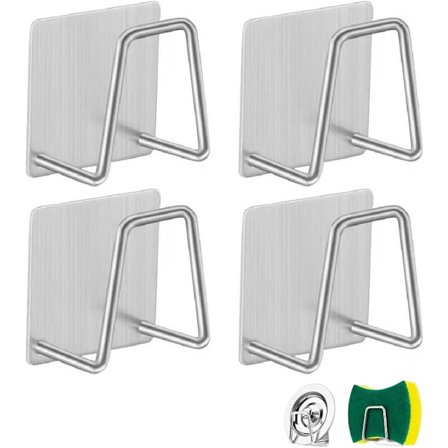 Rustfrit stålsvamp holder, køkkenvask svamp holder, selvklæbende svampeholdere, vask svamp holder, køkken svamp holder, svamp holder, til svampe, 