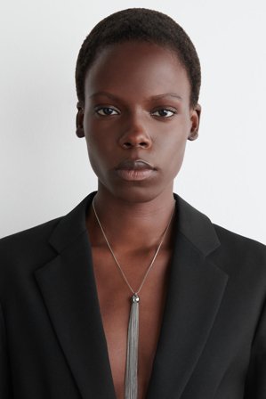 COS Women's Tasselled Pendant Necklace in Silver-coloured