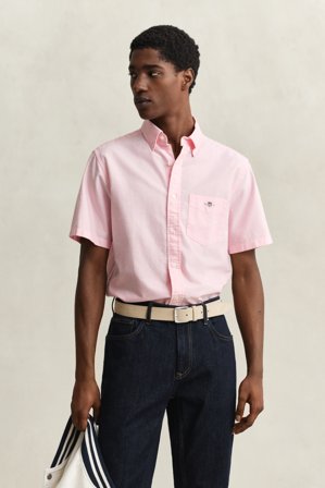 GANT Herren Classic Oxford-Hemd mit kurzen Ärmeln (S) Rosa