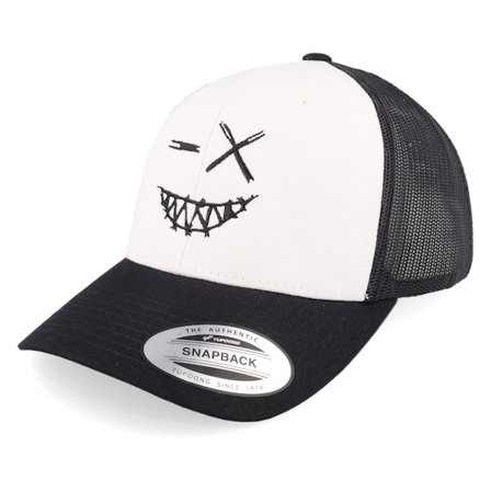 Iconic - Schwarz trucker Cap - Crazy Smiley Retro Black/White/Black Trucker @ Hatstore