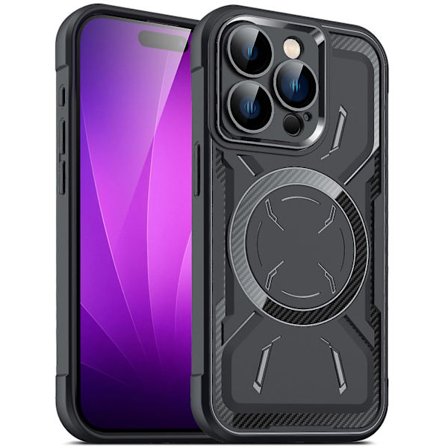 Magnetiskt Magsafe- case kompatibelt med Iphone 15 Pro Max, mjukt Tpu-stötsäkert cover med kameralinsskydd