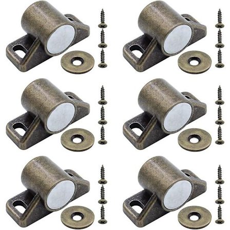 6 stk. Skapdørsmagnet - Magnetiske Dørlåser - Med 6 Skiver og 18 Skruer - Magnetisk Dør