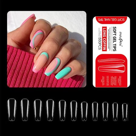 Kunstige falske neglespidser klare falske negle tryk på falske neglespidser fuld dækning falske neglespidser til DIY hjem salon #1