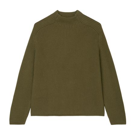 Marc O'Polo High-neck knit jumper in a regular fit Grøn, Dame Striktrøjer