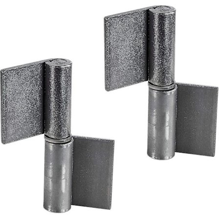 Svejste dørhængsler - Metal - Højde 82 mm Robuste hængsler til havedøre og maskiner 2 stk.