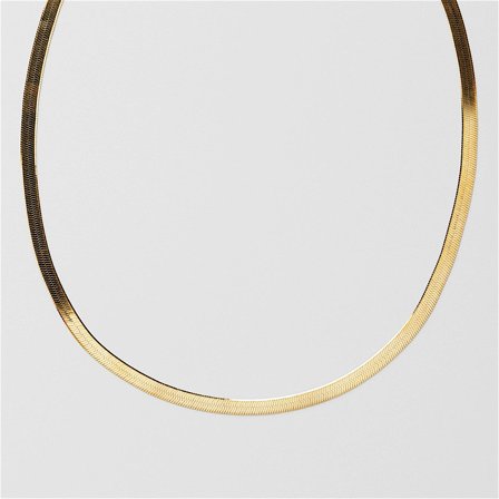 Herringbone Halskette (L) 45 cm - 18K vergoldetes Sterlingsilber