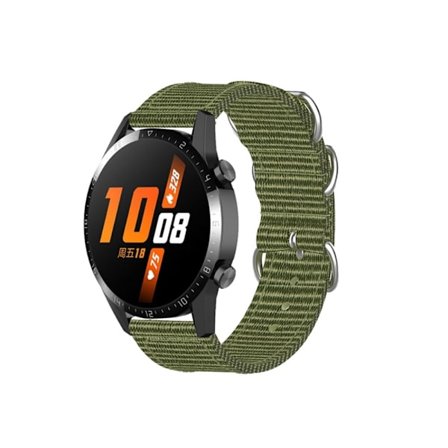 22 mm Huawei Watch GT Runner / GT 3 46 mm klockarmband i nylon - Militärgrön