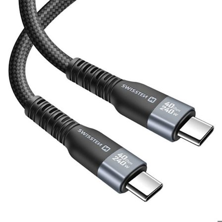 USB-C-kabel - SWISSTEN - Thunderbolt 4.0 - 240W - 8K - 40 Gb/s - 1,5 m